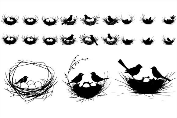 Download Bird Nest Silhouette Bundle - Silhouette Collection