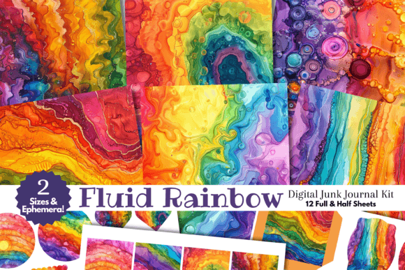Download Rainbow Pride Alcohol Ink Junk Journal - Premium Resources