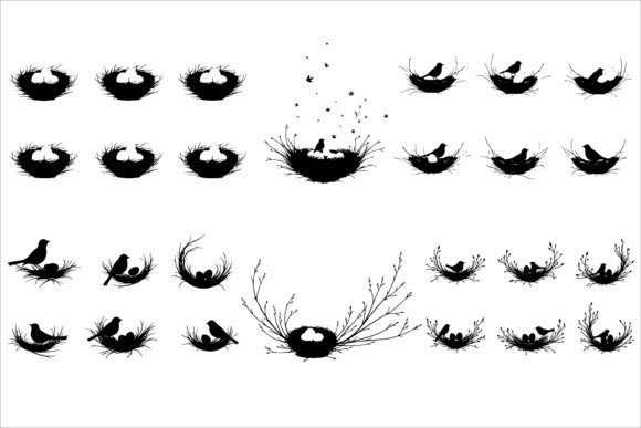 Download Bird Nest Silhouette Bundle - Silhouette Collection