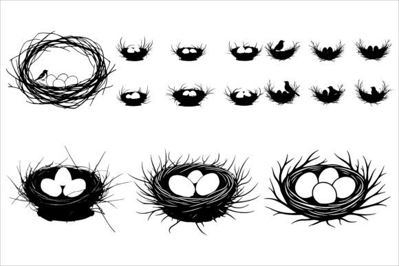 Download Bird Nest Silhouette Bundle - Silhouette Collection