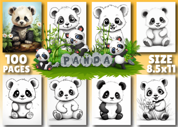 Download Cute Panda Coloring Pages for Kids - Premium Bundle