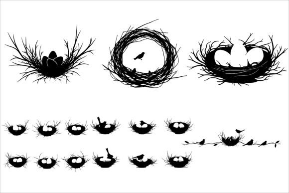 Download Bird Nest Silhouette Bundle - Silhouette Collection