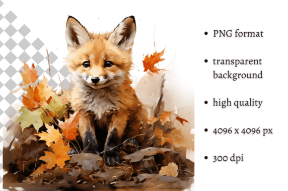 Download Cute Watercolor Autumn Fox PNG Clipart - Fox png Collection