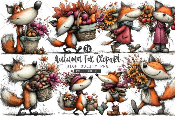 Download Whimsical Autumn Fox PNG Clipart - Fox png Collection