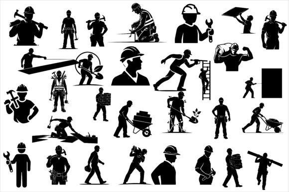 Download Construction Worker Silhouettes - Silhouette Collection