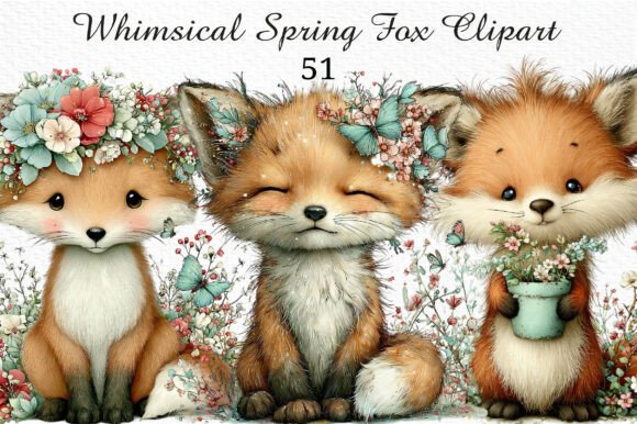 Download Whimsical Spring Fox Png Clipart Bundle - Fox png Collection