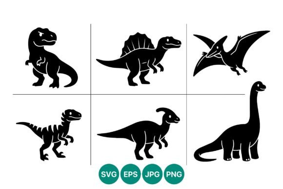 Download Dinosaur Silhouette Vector Art Set - Silhouette Collection