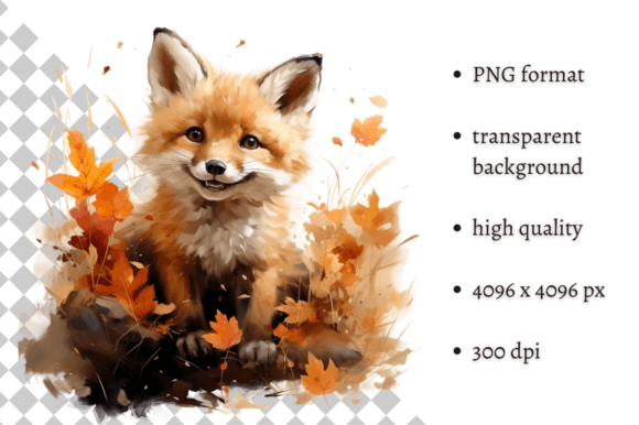 Download Cute Watercolor Autumn Fox PNG Clipart - Fox png Collection
