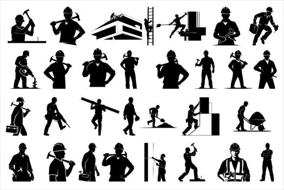 Download Construction Worker Silhouettes - Silhouette Collection