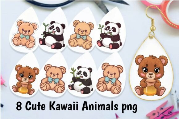Download Cute Kawaii Animals PNG Bundle – Teddy - Premium Bundle