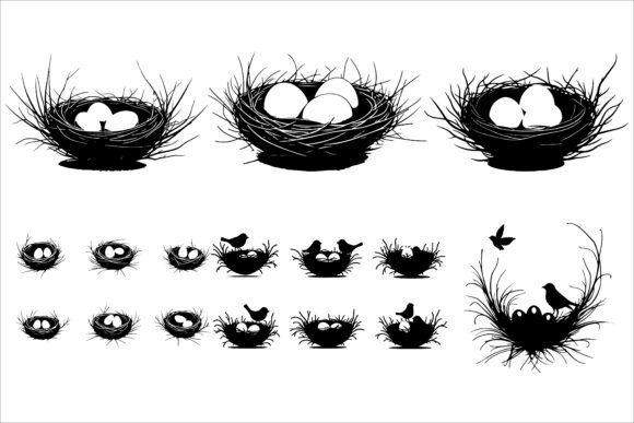 Download Bird Nest Silhouette Bundle - Silhouette Collection