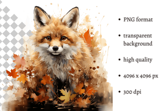 Download Cute Watercolor Autumn Fox PNG Clipart - Fox png Collection