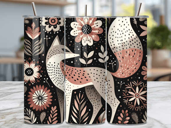 Download Floral and Pumpkin Fox Tumbler Wrap - Pumpkin fox Collection