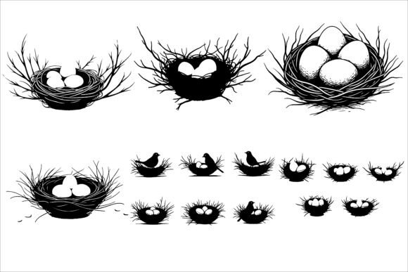 Download Bird Nest Silhouette Bundle - Silhouette Collection