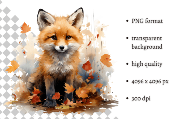 Download Cute Watercolor Autumn Fox PNG Clipart - Fox png Collection