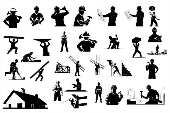 Download Construction Worker Silhouettes - Silhouette Collection