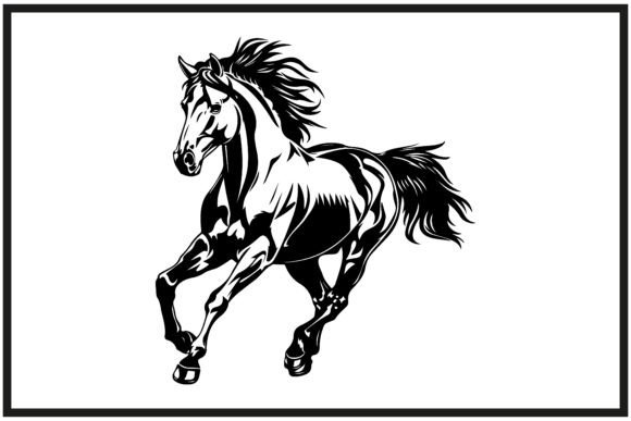 Download Vector Silhouette of a Graceful Horse - Silhouette Collection