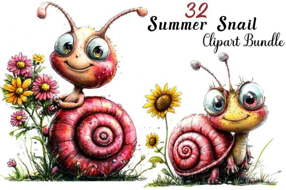 Download Watercolor Summer Snail Clipart - Watercolor summer Collection