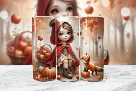 Download Autumn Pumpkin Fox Girl Tumbler Wrap PNG - Pumpkin fox Collection