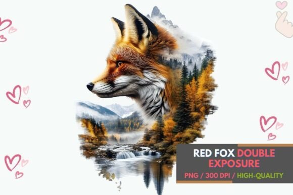 Download Red Fox PNG Double Exposure Artwork - Fox png Collection