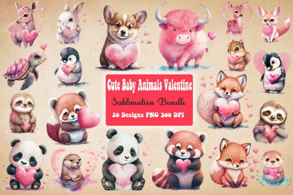 Download Cute Baby Animals Valentine's Day Bundle - Baby animals Collection