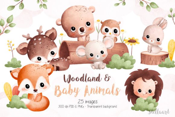 Download Woodland and Baby Animals Clipart - Baby animals Collection
