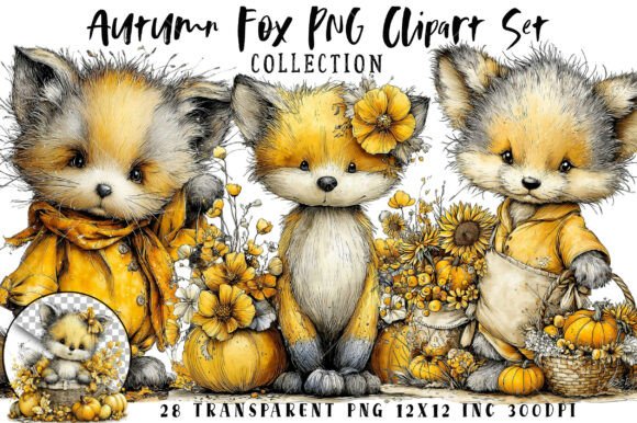Download Autumn Fox PNG Clipart Set - Fox png Collection