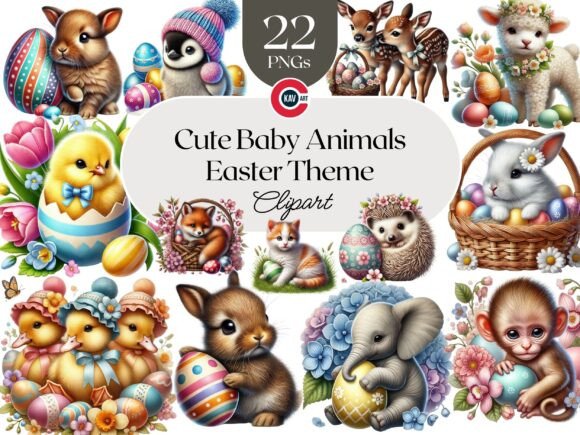 Download Easter Theme Cute Baby Animals Cliparts - Baby animals Collection