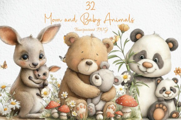 Download Mom and Baby Animals Clipart - Baby animals Collection