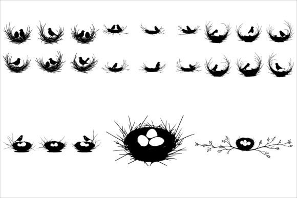 Download Bird Nest Silhouette Bundle - Silhouette Collection
