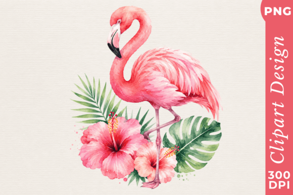 Download Watercolor Summer Flamingo Clipart PNG - Watercolor summer Collection