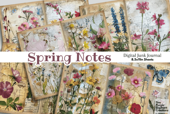 Download Floral Spring Flower Field Junk Journal - Premium Resources
